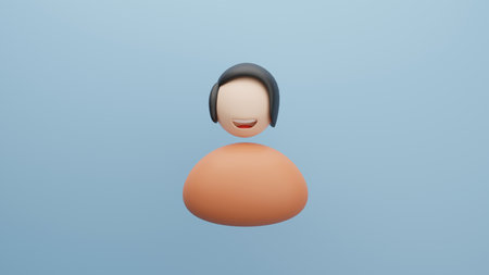 profile avatar sign. Human avatar template, web button. Website user icon symbol or social illustration avatar sign and business communication person design. 3d rendering.の写真素材