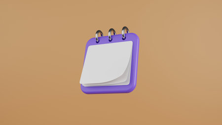 Documents icon on yellow background. Clipboard task management todo check list, work project plan concept, fast checklist, posting plan on white background, productivity checklist. 3d rendering.の写真素材