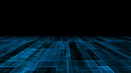 Hi-tech digital technology concept Futuristic abstract Cyberspace background Data center, server, internet, speed Artificial intelligence Geometric artificial intelligence tech backdrop 3d rendering.の写真素材