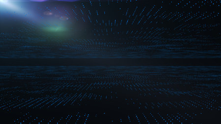 Hi-tech digital technology concept Futuristic abstract Cyberspace background Data center, server, internet, speed Artificial intelligence Geometric artificial intelligence tech backdrop 3d rendering.の写真素材