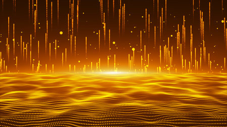 Hi-tech digital technology concept Futuristic abstract Cyberspace background Data center, server, internet, speed Artificial intelligence Geometric artificial intelligence tech backdrop 3d rendering.の写真素材