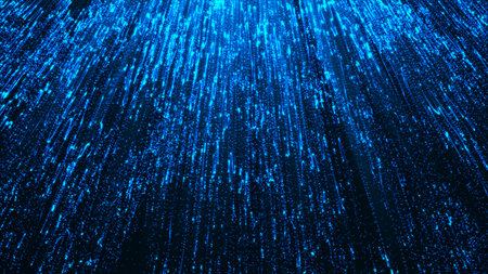 Data connection speed lines technology abstract background Digital fiber hi tech concept Blue light streak, fiber optic Technology background led fibers Speed digital lights. 3d reの写真素材