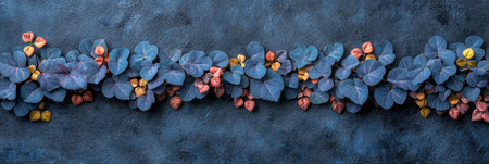 Purple leaves for backgrounds or wallpapers and designs. Purple nature background. The dark background adds a sense of depth and contrast to the sceneの素材