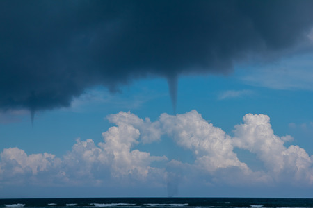Tornados over Caribbean sea in a sunny dayの写真素材