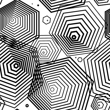 Hexagon pattern. Hexagon geometric background. Strip line hexagons. Abstract lines.のイラスト素材