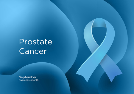 Prostate Cancer awareness month in September. Light Blue color ribbon Cancer Awareness Products. Vector illustration.のイラスト素材