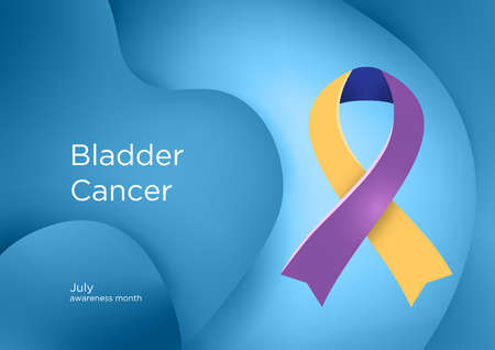Cancer Immunotherapy Month in June. Palliative care. Lavender or violet color ribbon Cancer Awareness Products. Vector illustration.のイラスト素材
