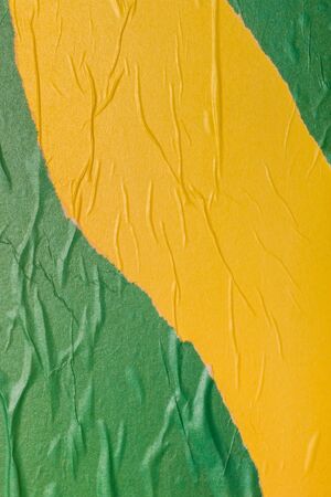 Empty crumpled and wet texture paper. Creased grunge paper background. Art rough stylized blank for...