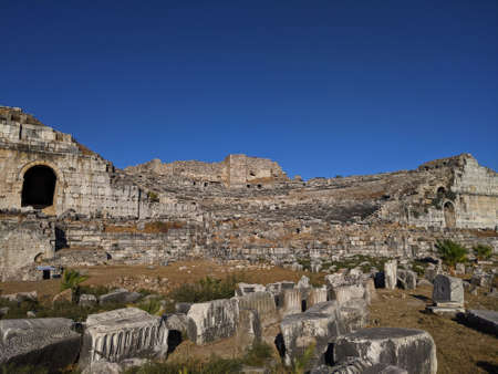 Milet, Miletus-Balat. Miletus theater. The ancient roman amphitheater at Miletus, Turkey. The...