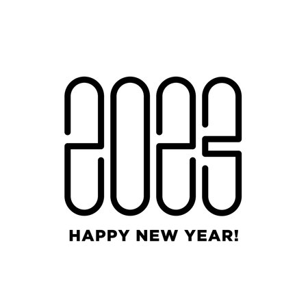 Creative concept of 2023 new year square poster. Happy New Year 2023 logo text design. The Year Of...