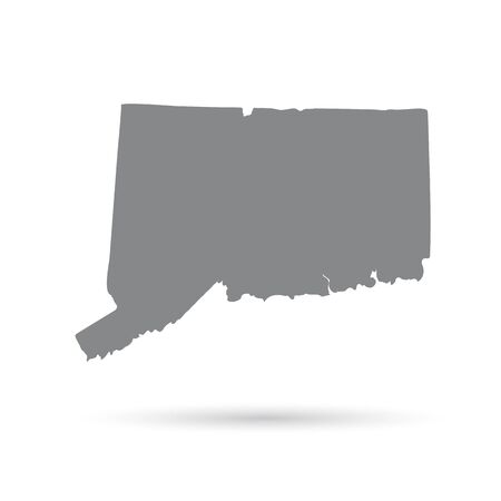 Map of the U.S. state of Connecticut on a white backgroundのイラスト素材