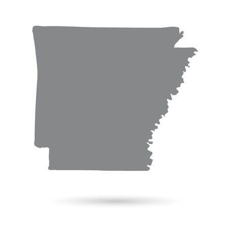 Map of the U.S. state of Arkansas on a white backgroundのイラスト素材