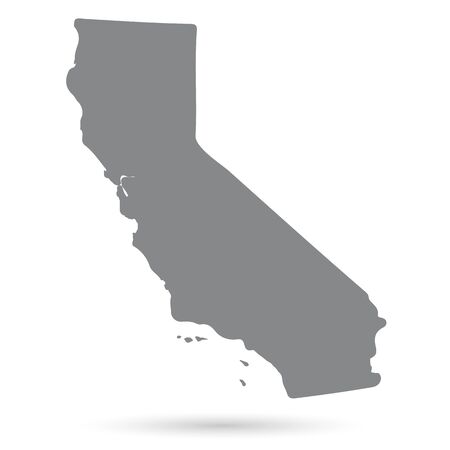 Map of the U.S. state of California on a white backgroundのイラスト素材