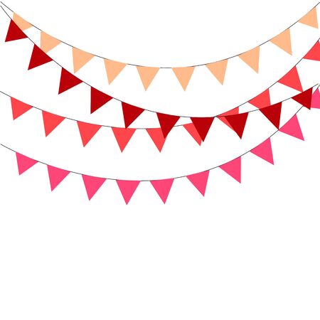 Flags on threads Valentines Day.のイラスト素材