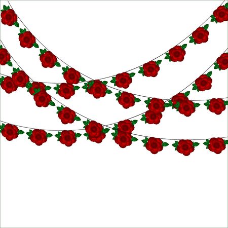 Garlands of roses. Card for Valentine's Day.のイラスト素材