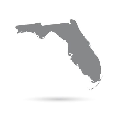 Map of the U.S. state of Florida on a white backgroundのイラスト素材