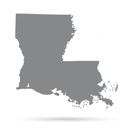 Map of the U.S. state of Louisiana on a white backgroundのイラスト素材