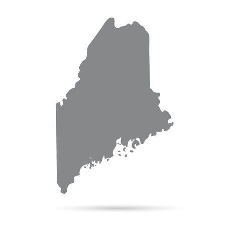 Map of the U.S. state of Maine on a white backgroundのイラスト素材