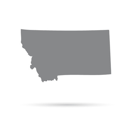Map of the U.S. state of Montana on a white backgroundのイラスト素材