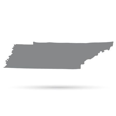 Map of the U.S. state of Tennessee on a white backgroundのイラスト素材