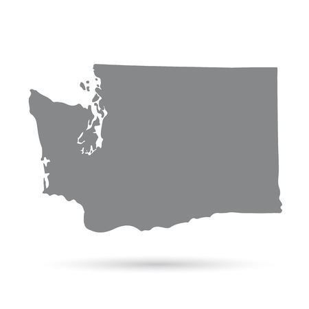 Map of the U.S. state of Washington on a white backgroundのイラスト素材