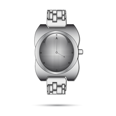 Icon gray wristwatch on a white backgroundのイラスト素材