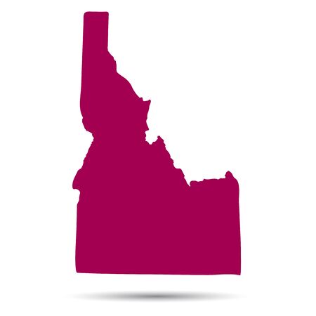 Map of the U.S. state of Idaho on a white backgroundのイラスト素材