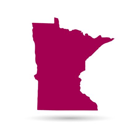 Map of the U.S. state of Minnesota on a white backgroundのイラスト素材