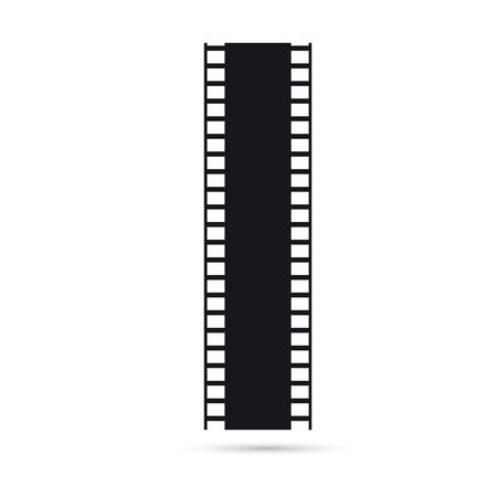 Film strip black icon vector. Black icon on white background.の写真素材