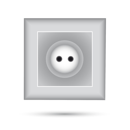 Gray electrical outlet on a white backgroundのイラスト素材