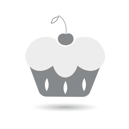 Icon cupcake gray on a white backgroundのイラスト素材