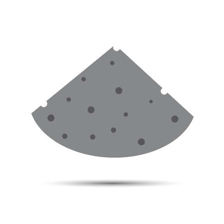 Icon gray piece of cheese on a white backgroundのイラスト素材