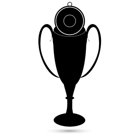 Icon Cup medal of black on a white backgroundのイラスト素材
