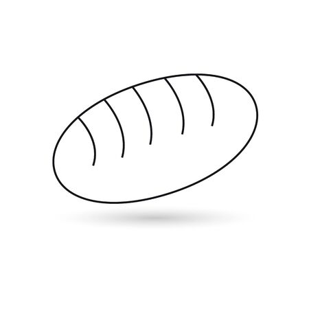 Loaf of bread icon outline black on white background.のイラスト素材