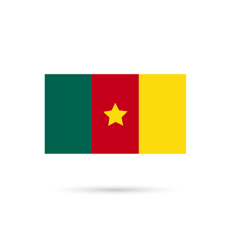Flag of Cameroon on a white backgroundのイラスト素材