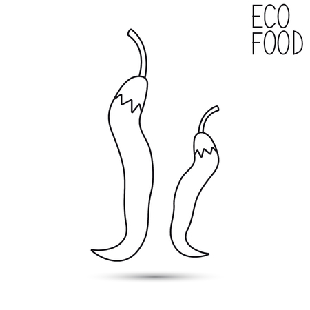 Icon of chili pepper on white backgroundのイラスト素材