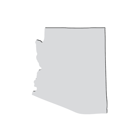 Map of the U.S. state of Arizona on a white backgroundのイラスト素材