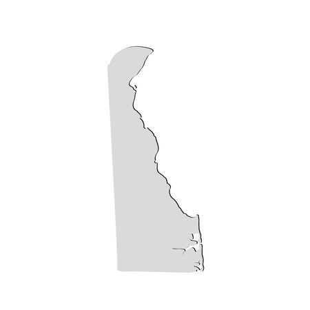 Map of the U.S. state of Delaware on a white background.のイラスト素材