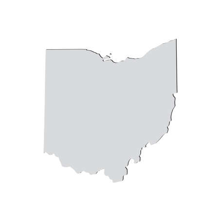 Map of the U.S. state of Ohio on a white backgroundのイラスト素材