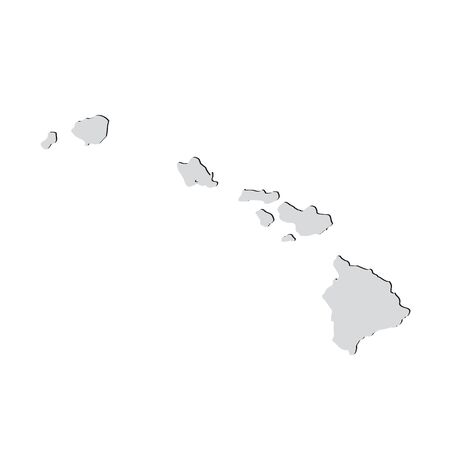 Map of the U.S. state of Hawaii on a white backgroundのイラスト素材