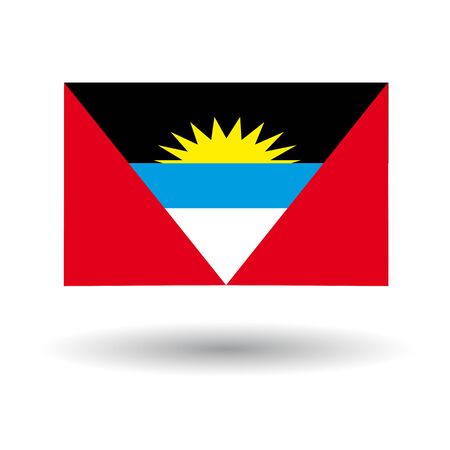 Antigua and Barbuda flag. Vector illustration. Icon on white backgroundのイラスト素材
