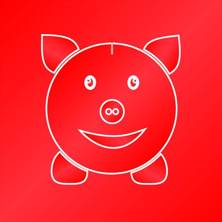 Pig piggy bank icon redのイラスト素材