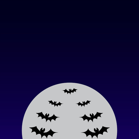 Halloween full moon with bats background.のイラスト素材