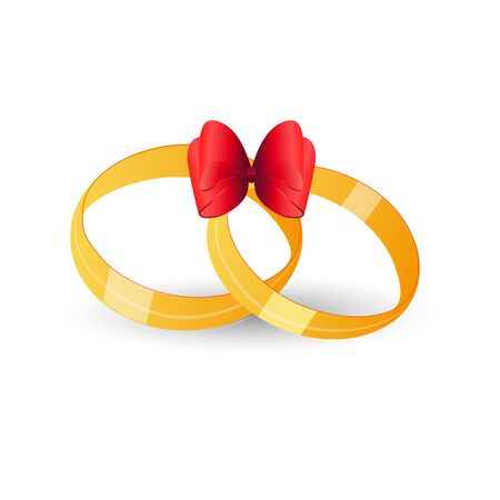 Wedding rings on a white backgroundのイラスト素材