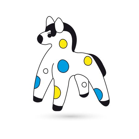 Toy horse on white backgroundのイラスト素材