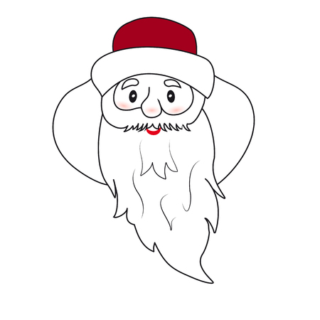 Face of Santa Claus on a white illustration.のイラスト素材