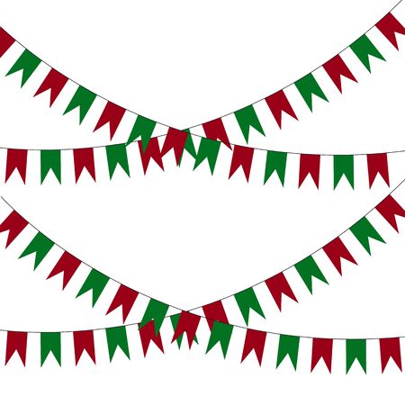 Collection of festive decorative flags for Christmasのイラスト素材