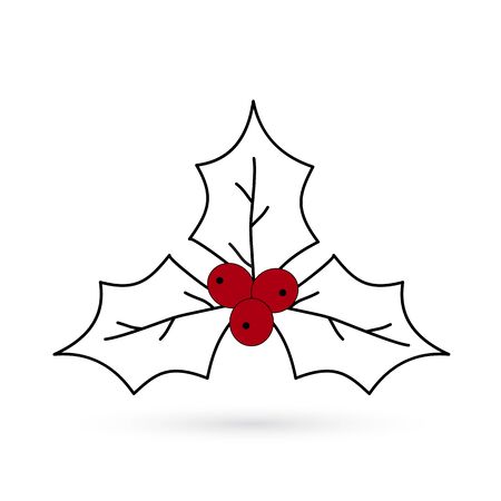 holly christmas symbol on white backgroundのイラスト素材