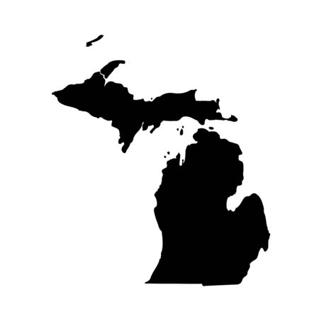 Map of the U.S. state of Michigan on a white backgroundのイラスト素材