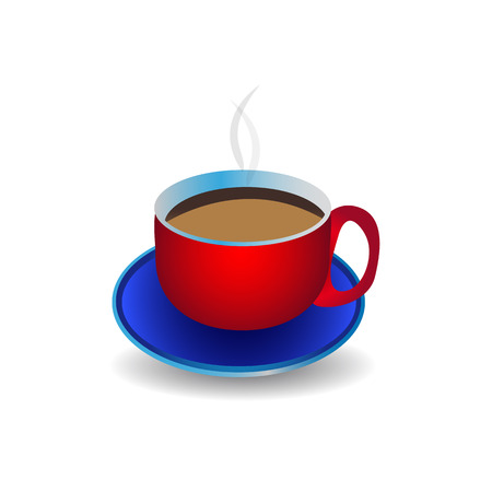 A cup of coffee on a white background. Vector image for your designのイラスト素材